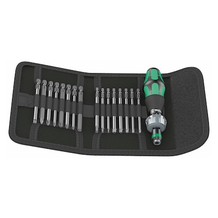 Wera Ratcheting Screwdriver Handle with Assorted Bits, 17 Piece 5051040001